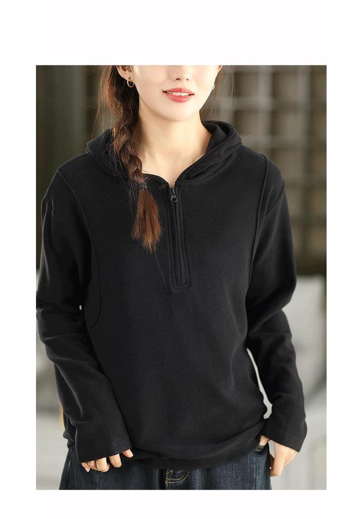 2025 Women's Double-Sided Australian Wool Thick Hoodie – Warm Winter Hooded Sweatshirt, Pullover Top