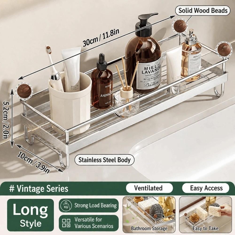 Stainless Steel Cosmetic Storage Stand Anti-rust Kitchen Sink Storage Rack  Bathroom