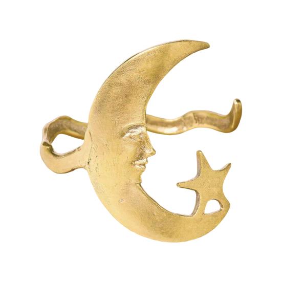 1/2 stk Gullfarget Stjerne Måne Armmansjett Armbånd Åpning Justerbar Armring