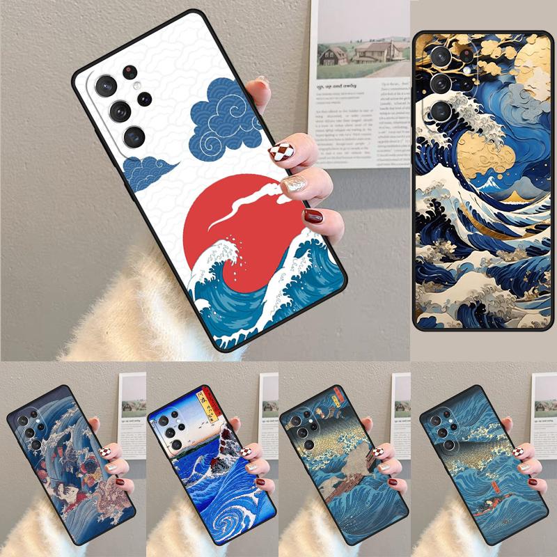 Japanese Pub Wave Anime Art Silicone Phone Case For Samsung Galaxy Note 10 Pro S26 S25 S24 S23 S22 S21 Plus S25Ultra Capa Cover