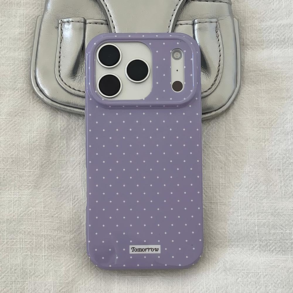 INS Brown Pink Polka Dots Purple Phone Case for iPhone 17 16 15 14 13 12 11 X XS XR XSMAX 7 8 Air Pro Max Plus Luxury