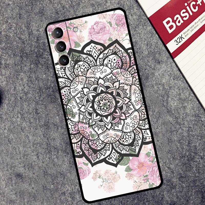 Flowers Mandala Floral Case For Samsung Galaxy S26 S25 S24 Ultra S20 FE S21 S22 S23 Plus S10 S25 FE Cover Couqe