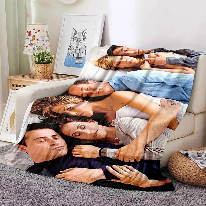 Cozy F-Friends Comedy Movie Characters Flannel Blanket for Beds Room Decoration Picnic - Customizable Gift Blanket