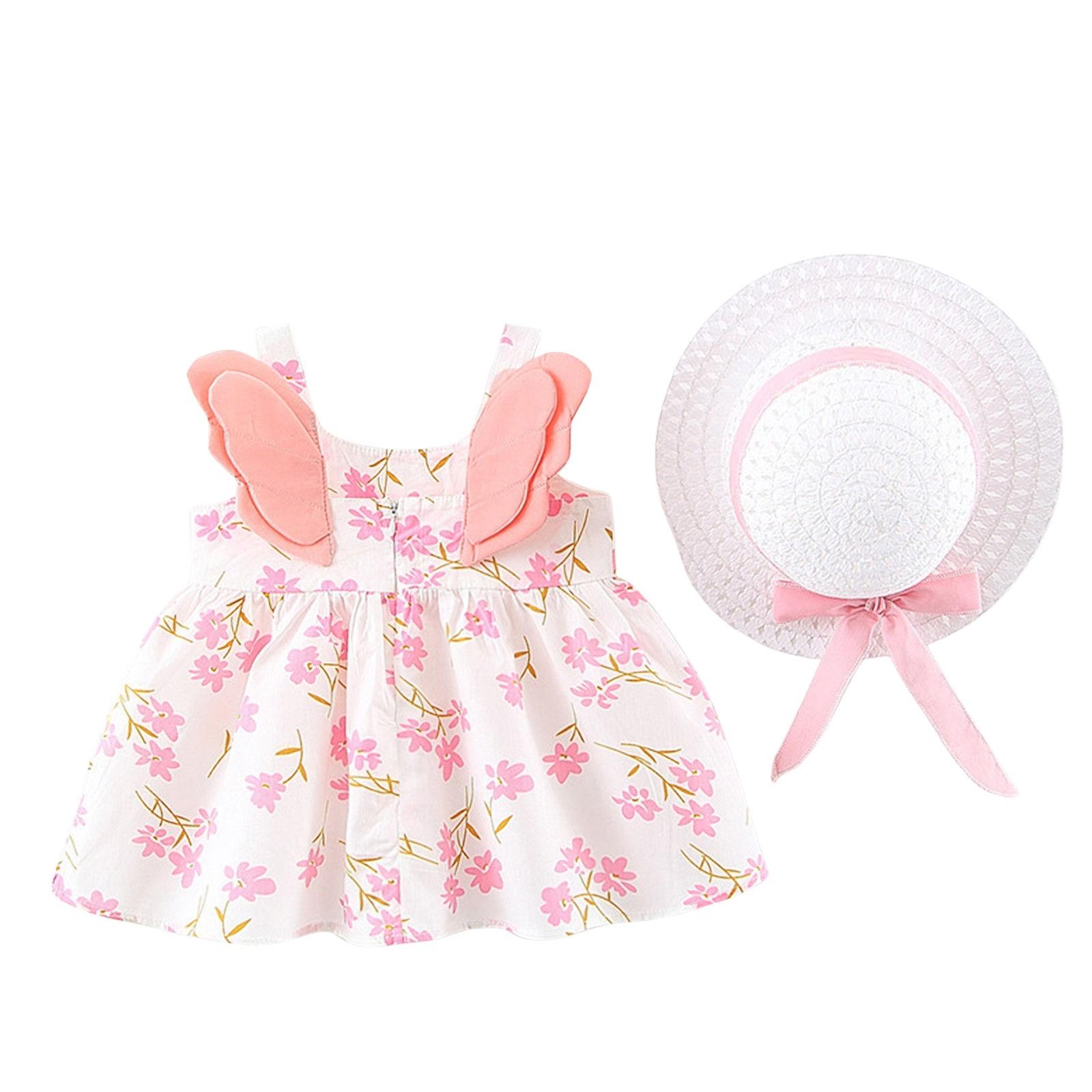 

Летний комплект для девочек без рукавов с милым принтом принцессы в платье и шляпе 80