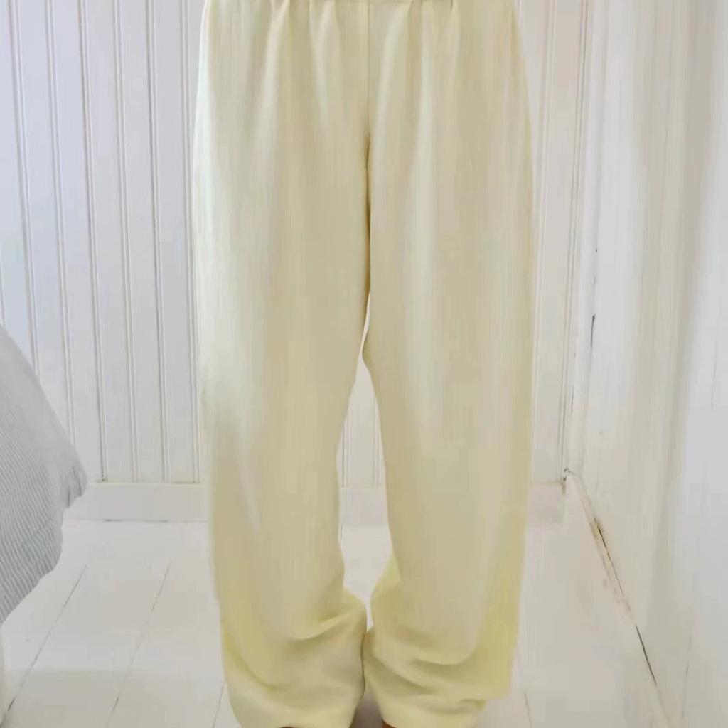 2024 Women's Striped Wide Leg Pants Casual Street INS Fashion Loose High Waist Pants