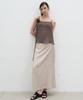 Seolan A-Line Glossy Long Skirt_Beige