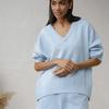 Women Autumn Winter Knitted Tops For Ladies V Neck Long Sleeve Loose Solid Color Causal Sweater