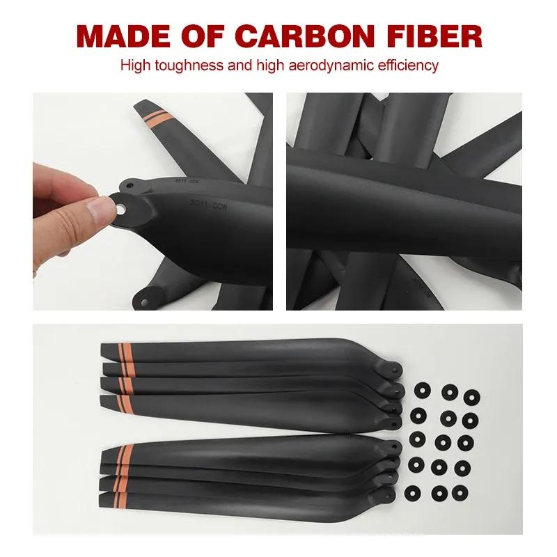 Hobbywing X8 Plus 3011 CW CCW 30-Inch Carbon Fiber Propellers Folding Blades Compatible with 8120 Motor Replacement Parts
