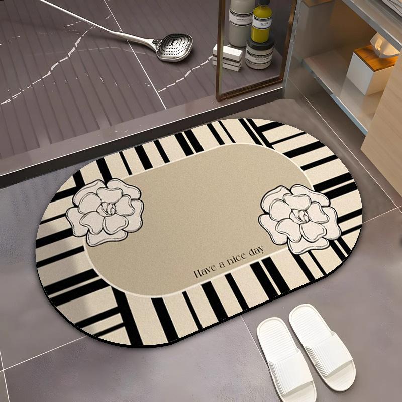 New Xiaoxiangfeng Diatom Mud Bathroom Absorbent Floor Mat Household Bathroom Door Non-Slip Quick-Drying Bathroom Floor Mat