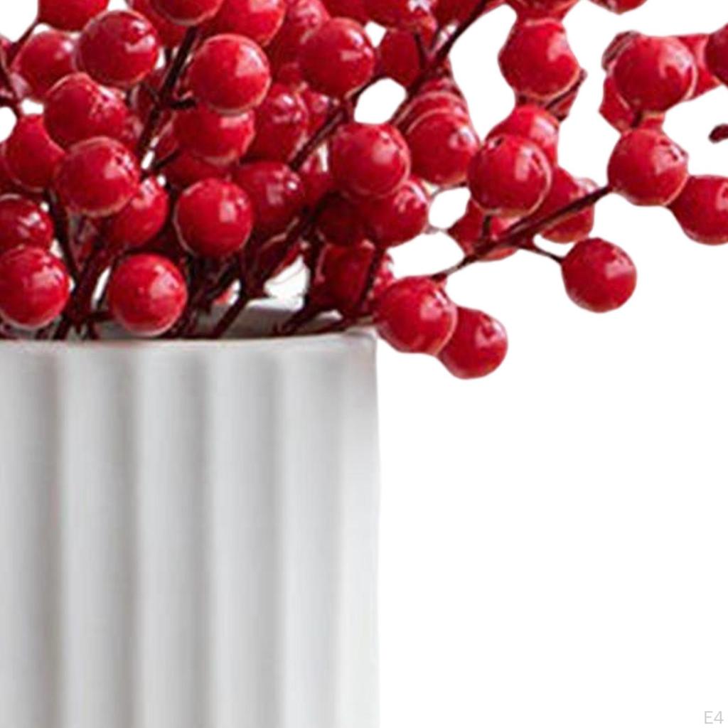 Artificial Fruits Ceramic Vase Home Desktop Planters Decoration Chinese Year Ornaments for