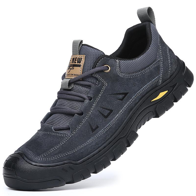 Men's shoes genuine leather men's casual wear-resistant mountaineering shoes outdoor platform hiking shoes men