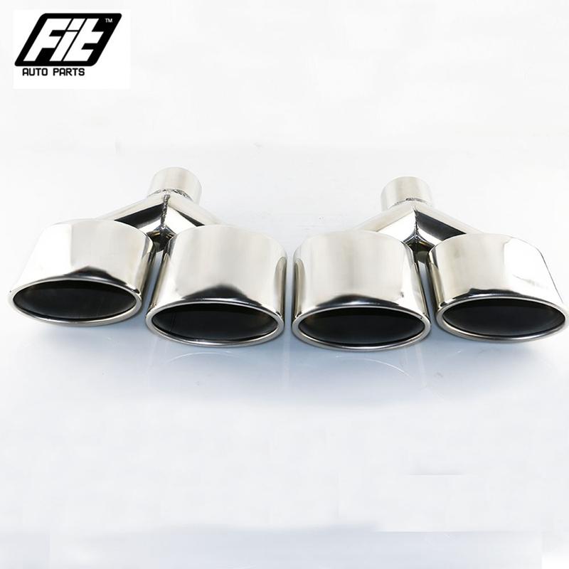 1 PCS Car Muffler Exhaust Tips Y type Oval dual exhaust tip for W204 C-class modifiy C63