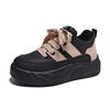Thick-soled Black Dad Shoes Women's  Spring New Sports and Leisure Muffin Bread Shoes Versatile Heightening Board Shoes
