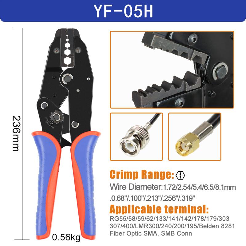 Crimping Pliers for Hexagonal Terminal BNC Surveillance Video Cable YF-05H  Customizable YF-05H