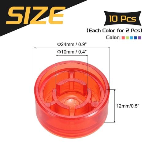 uxcell 10pcs Footswitch Toppers Guitar Pedal Button Caps Plastic Footswitch Top Covers for 3/8 Inch Guitar Effect Pedal Buttons, Red, Green, Blue, Dar