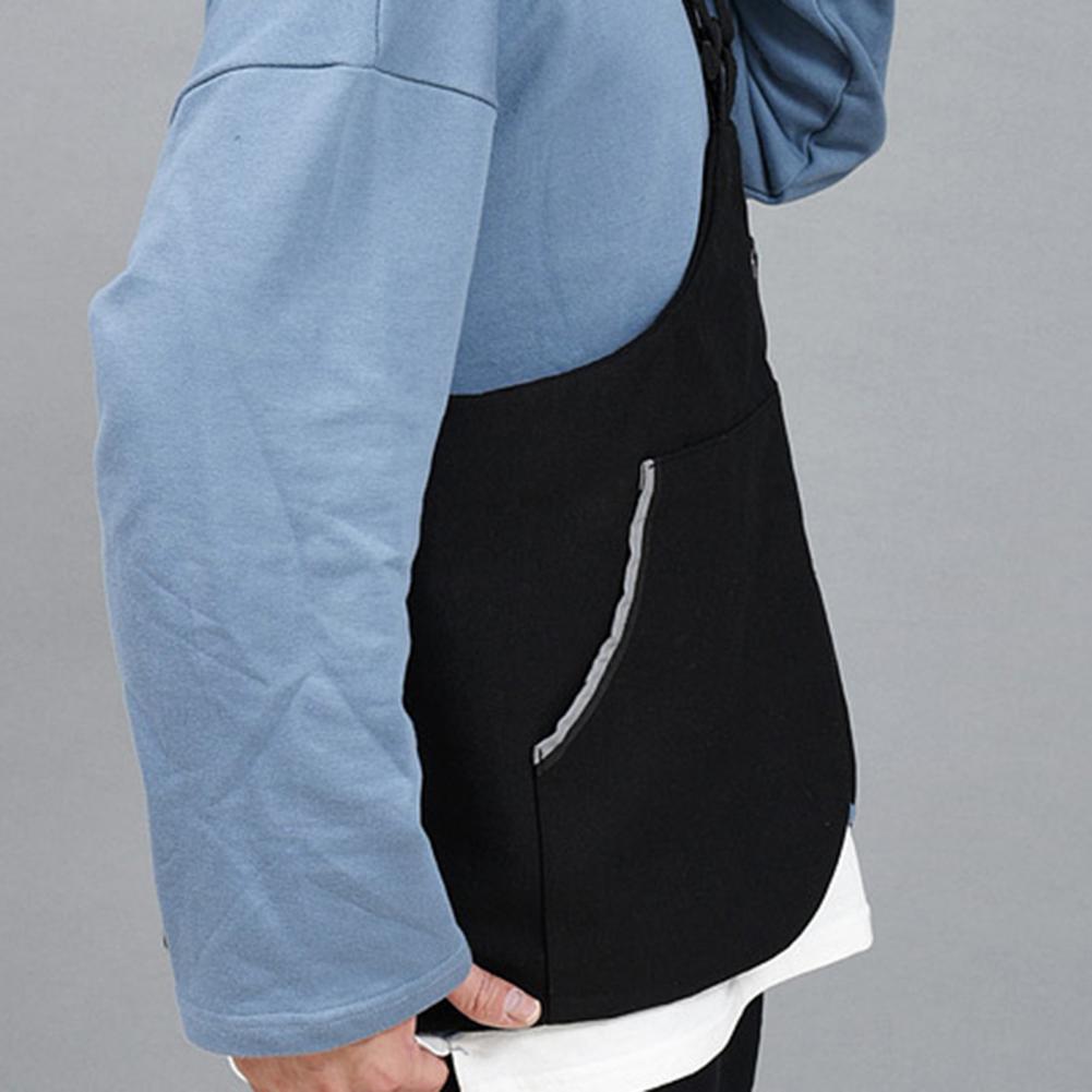 Summer Casual Waistcoat Bag Adjustable Shoulder Straps Solid Color Vest Bag Pockets Zipper Placket Outdoor Shoulder Backpack
