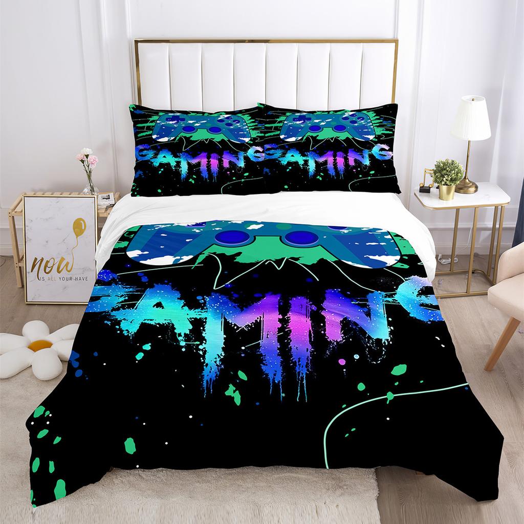 Three-Piece Quilt Cover Gamepad Kit 3D Digital Printing Bedding Sheets