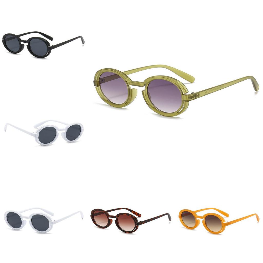 Sunglasses Punk Unique Oval Frame Lens Cool Street Style Outdoor Protection Sun