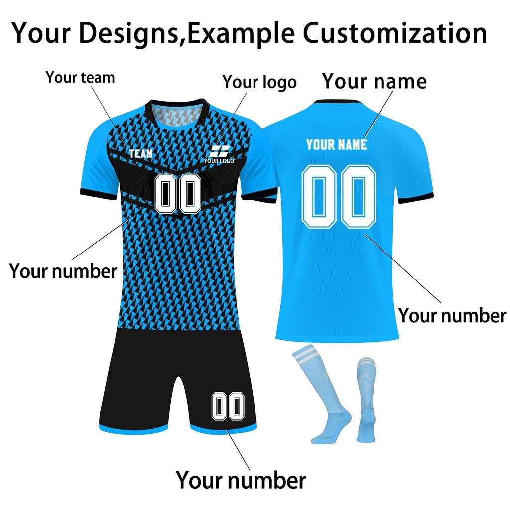 Personalised Shirts Kit Mens Girls With Name Number Custom Football Jerseys For Boys Training Suit