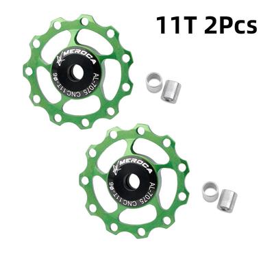 2 st MTB Stållager Vevhjul CNC 7075 Aluminiumlegering Bakväxel 11T 13T Styrhjul Vägcykel Hjul