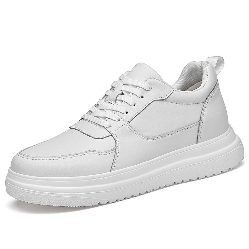 Men s White Breathable Hidden Lift Skate Shoes, 10cm Casual Sneakers 39