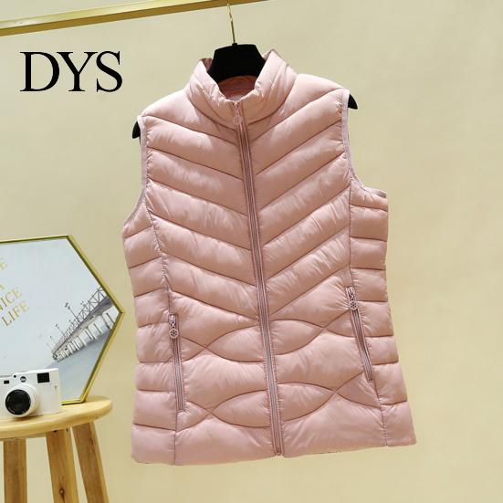 Casual Sleeveless Jacket Women's Padded Vest Autumn Winter Ultra Light Zipper Closure Warm Trendy Zippered Slim Fit Windproof Stand-up Collar