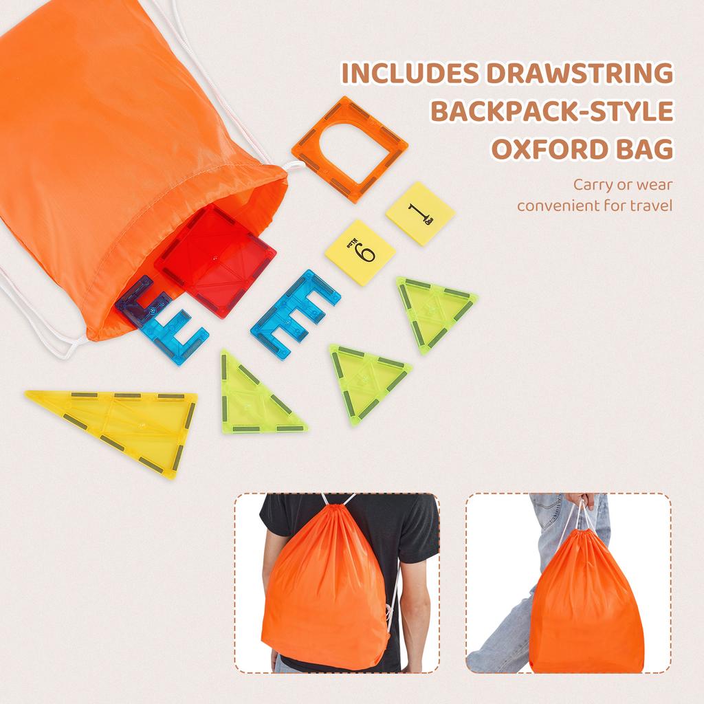 SucceBuy 55-teiliges Magnetisches Bausteine Bau-Set Magnetische Fliesen Kinder Montessori Pädagogisches Spielzeug für Kinder Geschenke