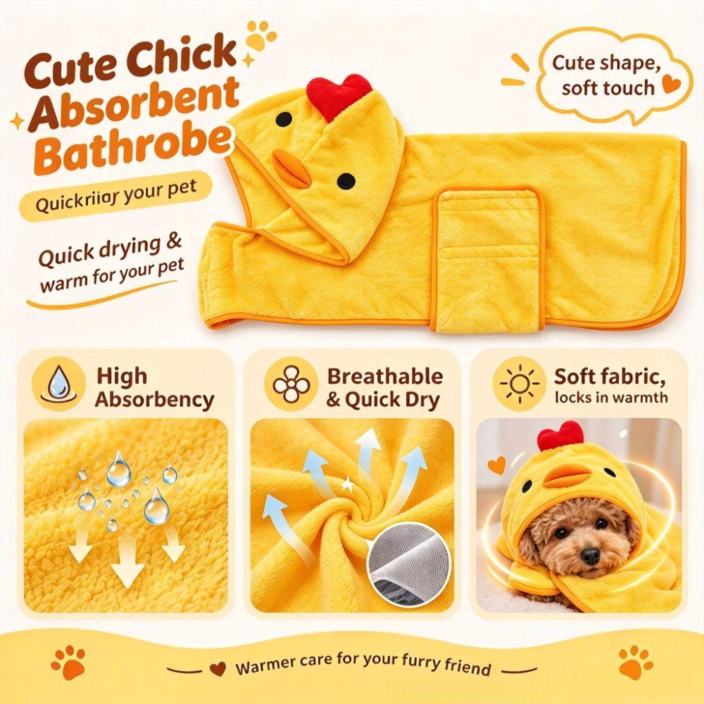 Coral fleece Pet Bathrobe Quick Drying Pet Robe Comfortable Dog Drying Coat Cat