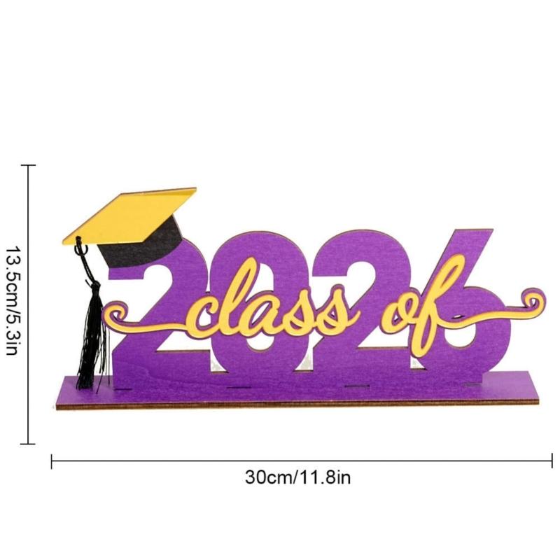 Graduation Decorations Class of 2026 Wood Table Centerpieces Congrats Grad Wooden Sign Graduation Table Toppers Gift