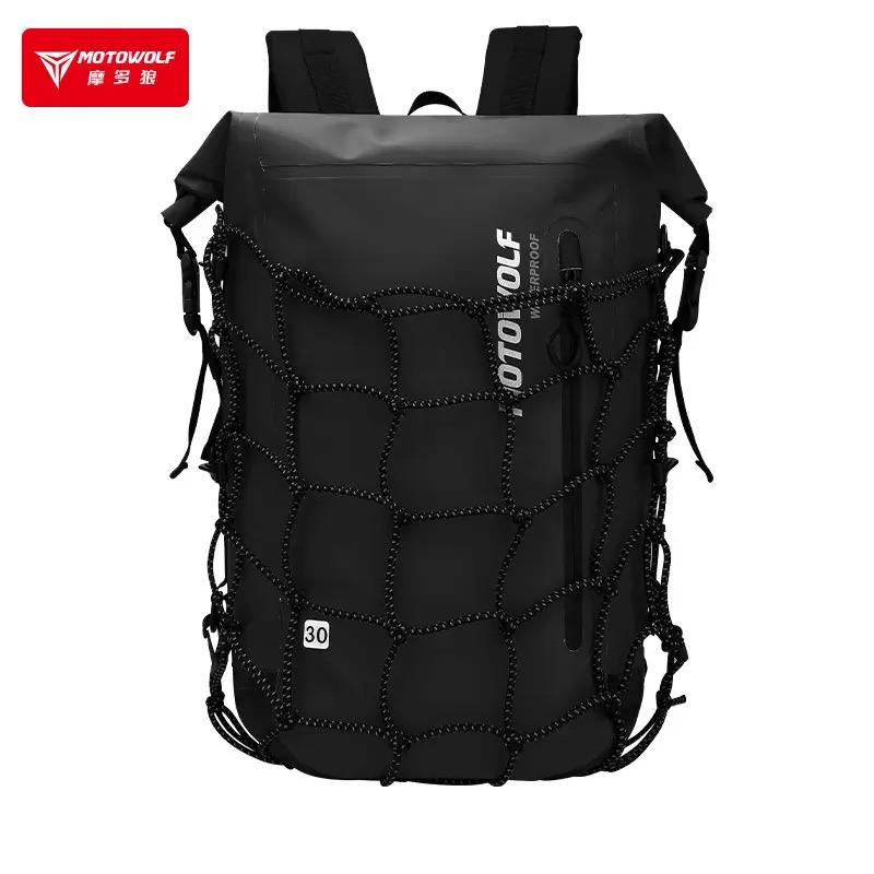30L Motowolf Motorcycle Riding Helmet Backpack Men Women Waterproof Bag Rider Reflective Motorcycle Travel Helmet Bags чёрный