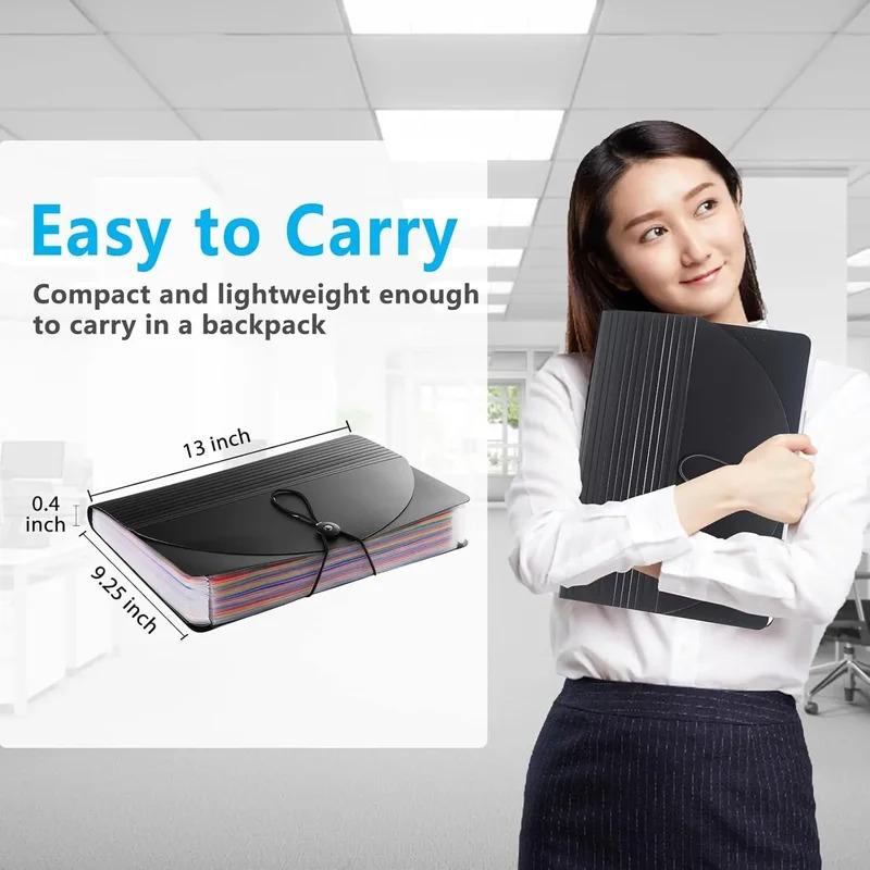Portable Organ Organizer - 12 Pocket Expandable File Folder, Monthly Paper Bill & Tax Receipt Organizer