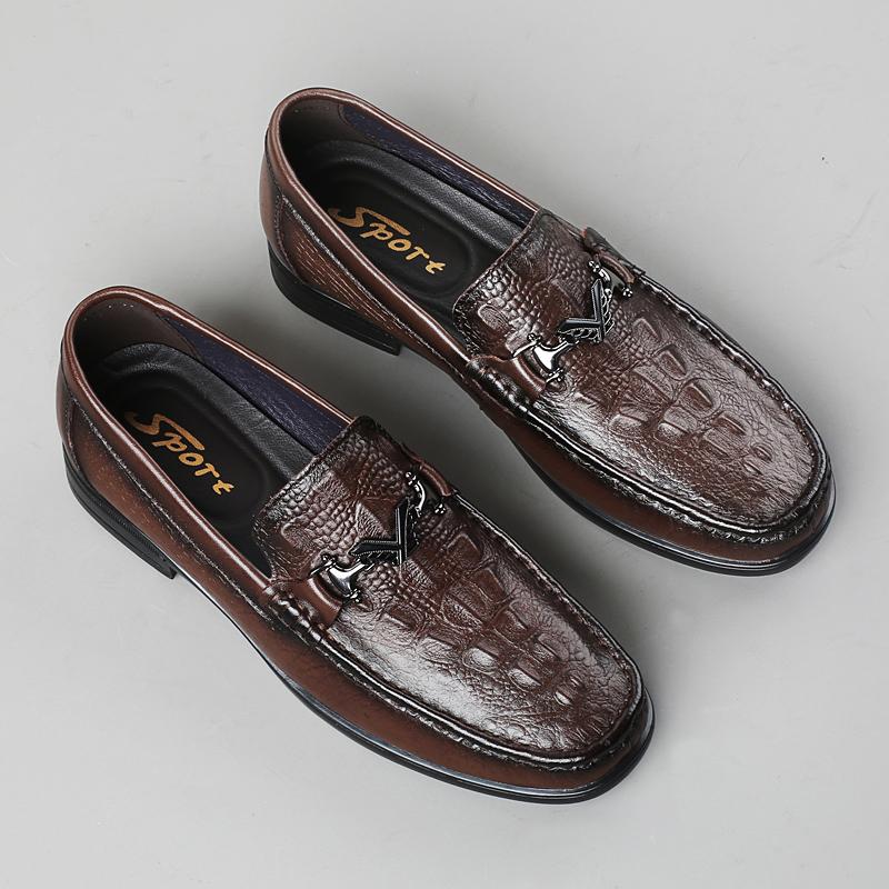 Genuine Leather Loafers Male Slip On Shoes Business Affairs Style Men's Moccasins Breathable Shoes Casual Walk Driving Footwear