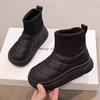 Girls' Snow Boots, Children's Fleece-lined boots2026New Winter Waterproof Cotton Shoes for Baby Girls and Boys, Children's Shoes