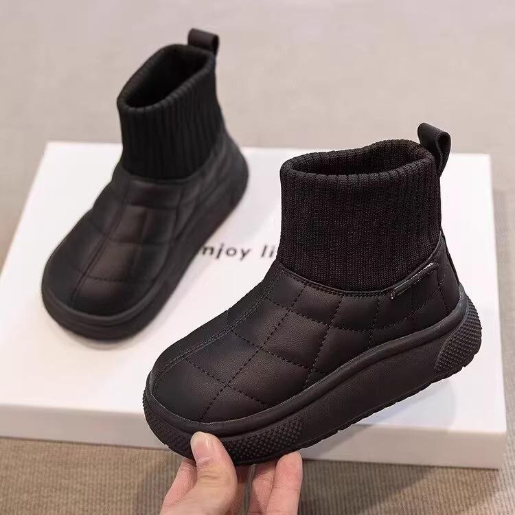 Girls' Snow Boots, Children's Fleece-lined boots2026New Winter Waterproof Cotton Shoes for Baby Girls and Boys, Children's Shoes