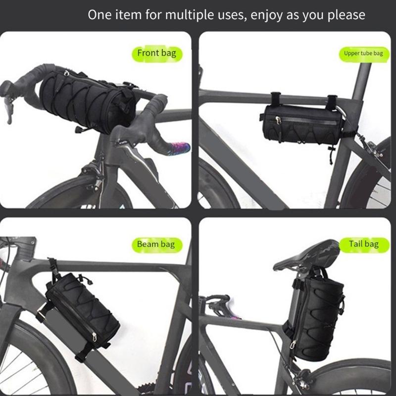 Large Capacity Bike Frame Storage Bag Regulable Front Tube Bicycles Organizers for Commuting Accessories