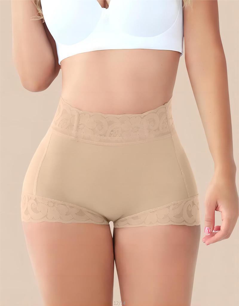 New European & American Tummy Control Anti-Slip Lace Shaping Shorts - Women's Hip Lifting Flat Leg Shorts
