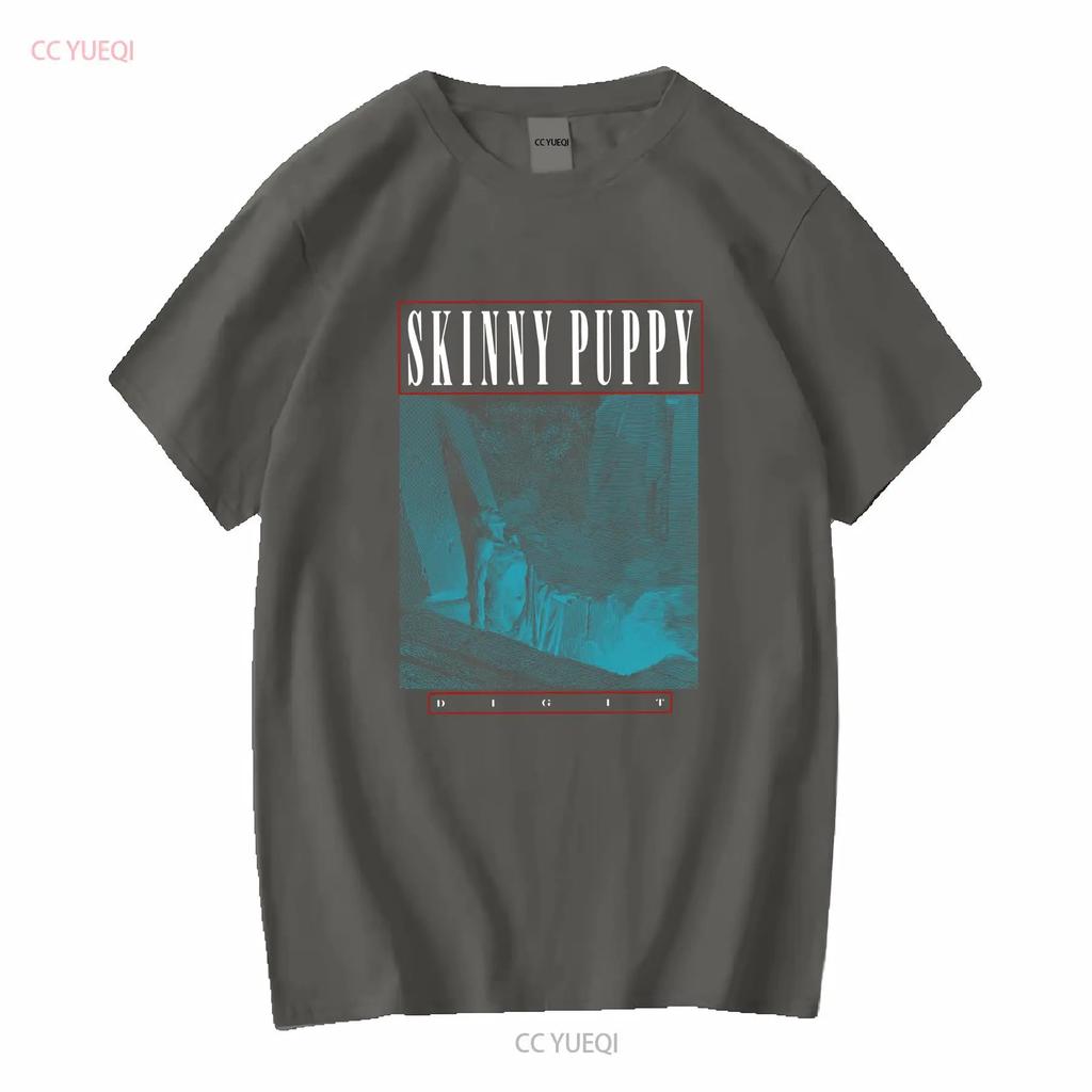 80s 90s Skinny Puppy Band T Shirt Long or Short Sleeves Vintage Washed Top For Everyday Wear Unisex Designer Clothes Slightly