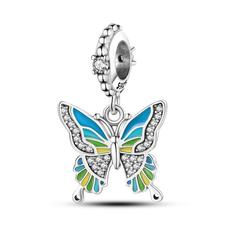 Grüne Farbe Charms Fit Armbänder 925 Silber Avocado Klee Perle Kaktus Chamäleon Zirkon DIY Schmuck Charme
