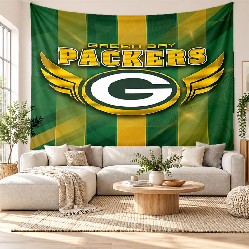 Green Bay Packers Wall Tapestry, Soft Fabric Wall Hanging, Decorative Backdrop For Bedroom Home Wall Art