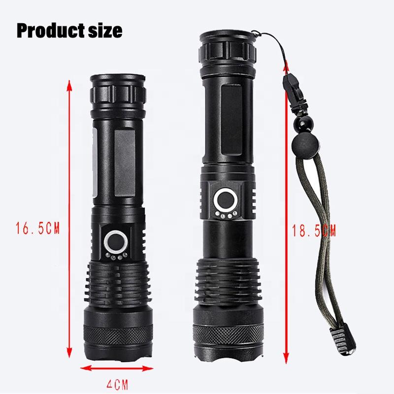 100000 Lumens Tactical Led Torch Light  Emergency Rechargeable Long Distance Led Work Light Camping Torch Flashlight