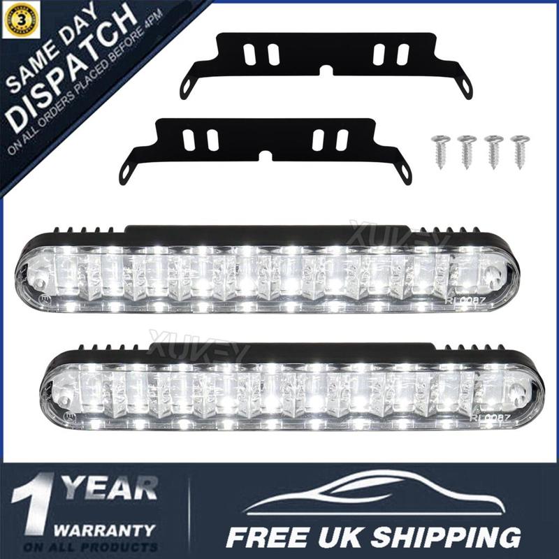 2pcs Universal Car 20 LED DRL Fog Driving Daylight Daytime Running Light Front Bumper Fog Head Driving Lamp Kit White Bright Bar