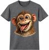 Lustiges Affen T-Shirt Verspieltes Lachendes Tier Grafik T-Shirt Lässiges Spaß Geschenk Oberteil