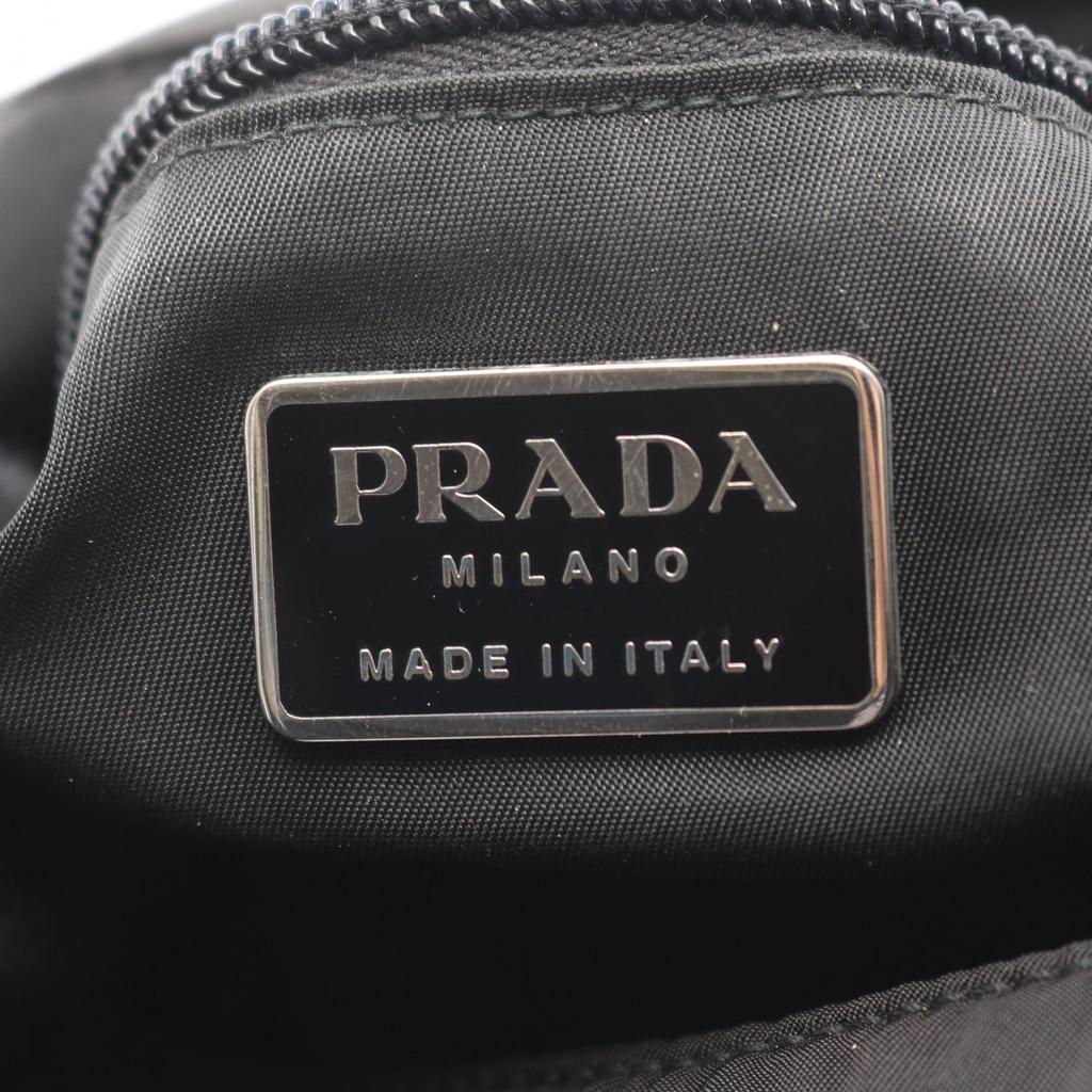 Used PRADA plastic handle Shoulder Bag Nylon Black Used Women