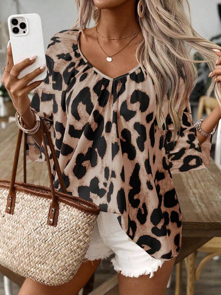 2026 European & American Leopard Print Fashion Women's Shirt