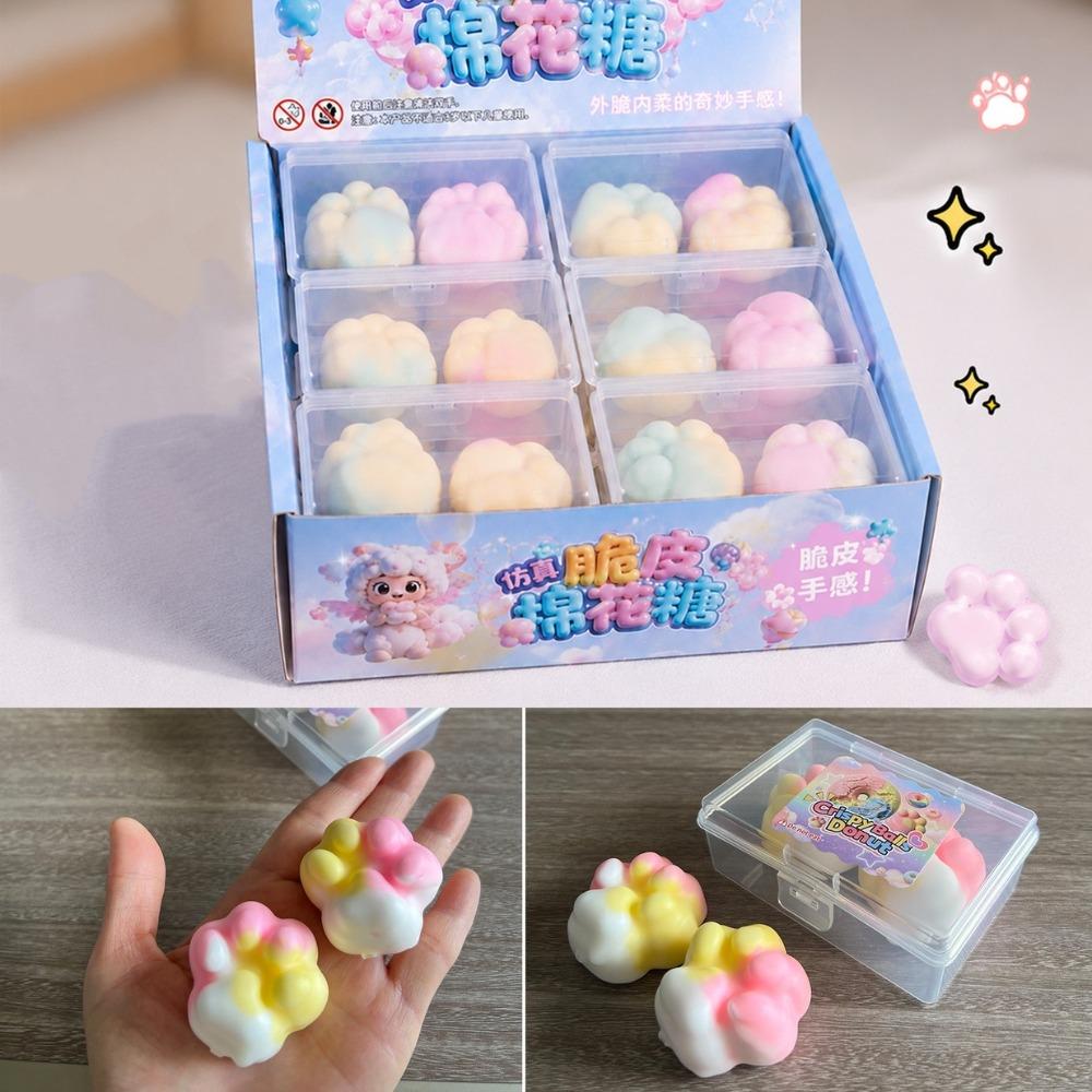 Donut Wax Cracking Squeeze Cat Paw Crispy Feel Squishy Creative Crunch Squishy Toy Student Prize