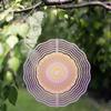 360 Rotating Metal Wind Chime for Outdoor Garden Balcony Decor 10 Inch Weatherproof Hanging Ornament with Transparent Circular Design