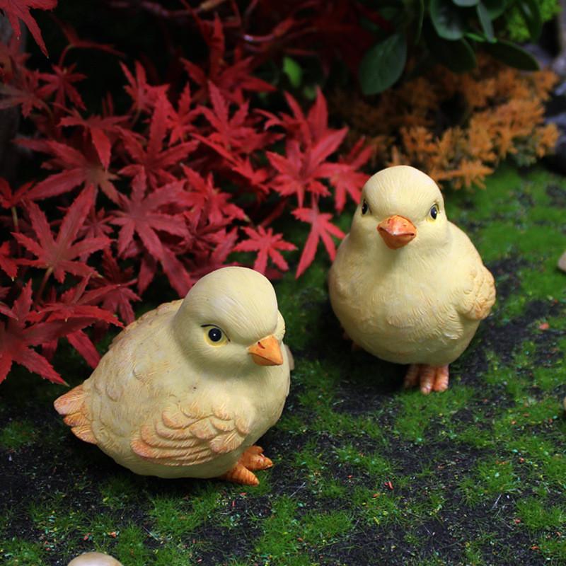 Resin Decor Animal With Chick Design For Garden Micro Landscape Patio Ornament