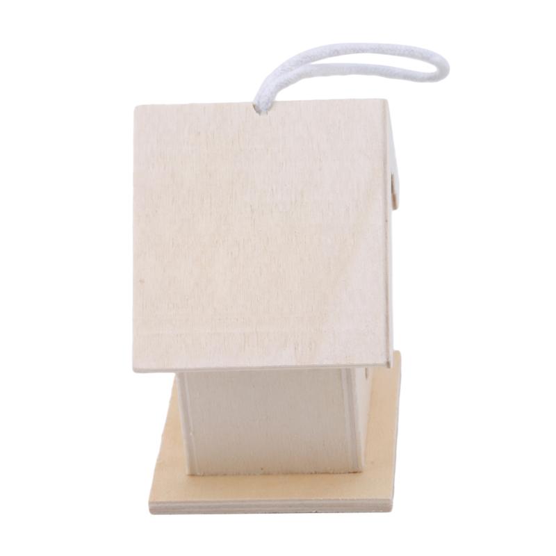Creative Wooden Hummingbird House With Hanging Rope Home Gardening Decoration Bird's Small Hot Nest Diy Types Wall-mounted