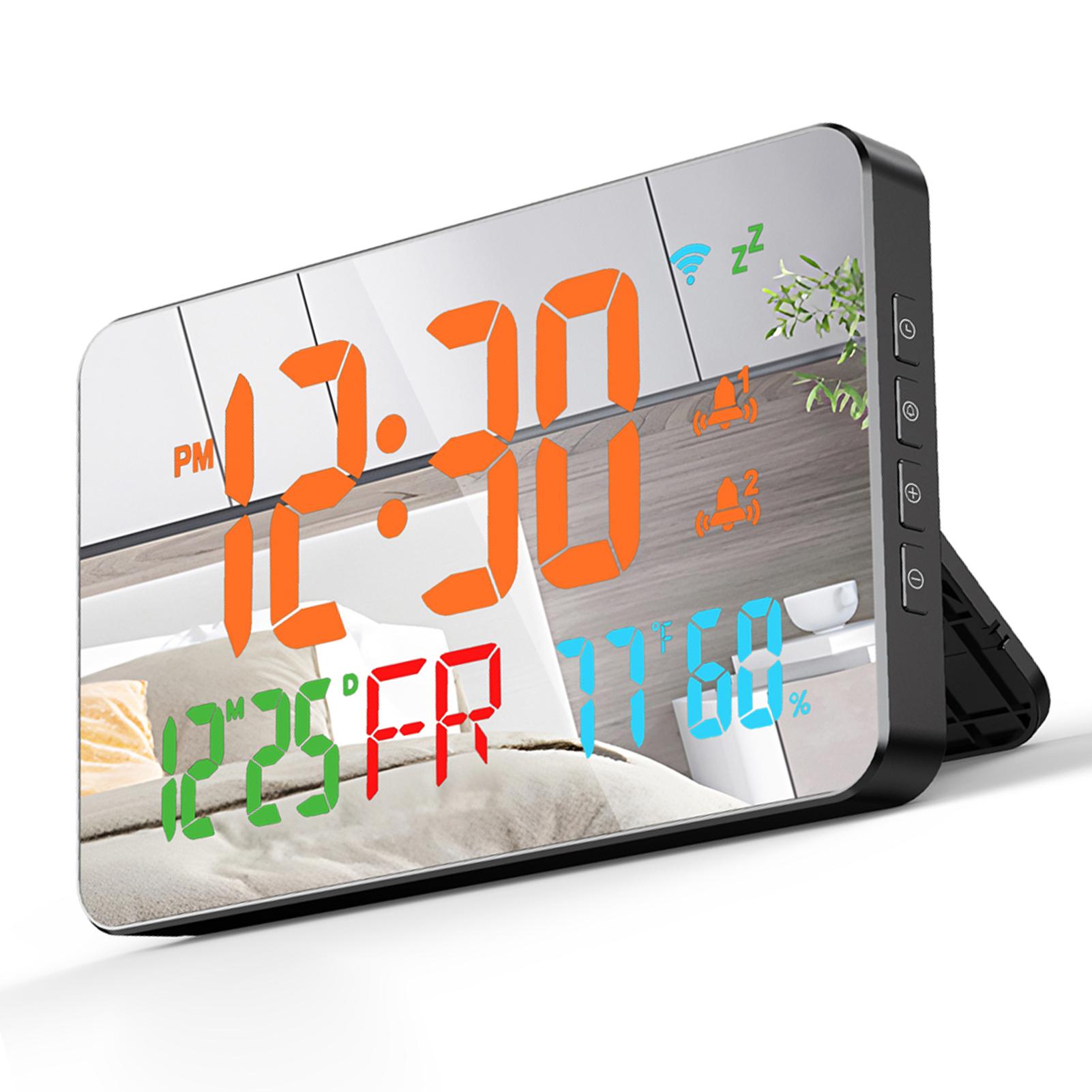 

Tuya WiFi Desktop Clock Calendar Intelligent Thermometer Hygrometer with Digital LED Display Support WIFI Auto оранжевый