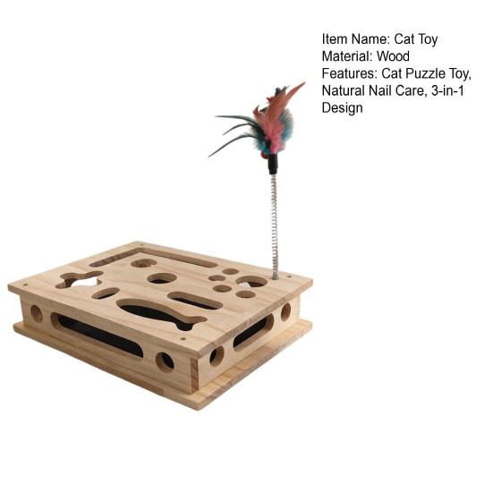Katzenkratz-Anreicherungsbox 3-in-1 Katzenkratz-Puzzle-Spielzeug Katzen-Nagelfeilen-Spielzeug Schützt Möbel für Wohnungskatzen Mentale Stimulation